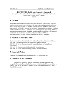 BglBricks Assembly Standard: BBF RFC 21