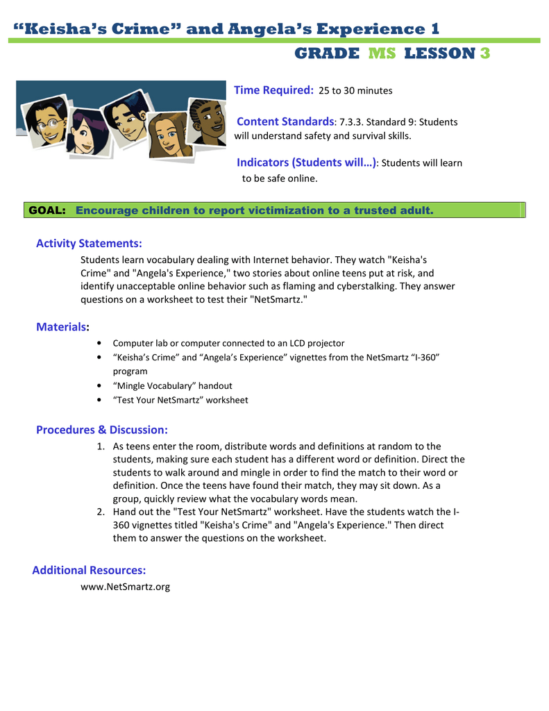 keisha s crime and angela s experience 1 grade lesson