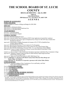 THE SCHOOL BOARD OF ST. LUCIE COUNTY