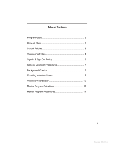 Table of Contents  Program Goals ................................................................... 2 Code of Ethics .................................................................... 2