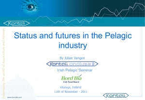Status and futures in the Pelagic industry Irish Pelagic Seminar By Julian Vangen