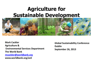 Agriculture for Sustainable Development