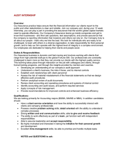 AUDIT INTERNSHIP