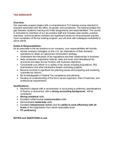 TAX ASSOCIATE