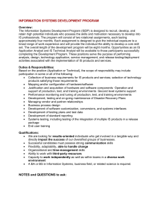 INFORMATION SYSTEMS DEVELOPMENT PROGRAM
