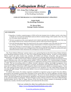 Colloquium Brief U.S. Army War College and  21st Century Defense Initiative
