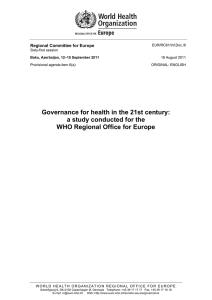 Governance for health in the 21st century: