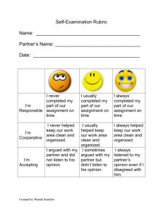 Self-Examination Rubric  Name:  _______________________________________ Partner’s Name: ________________________________