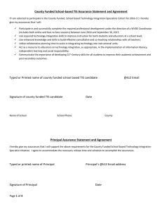 County Funded School-based TIS Assurance Statement and Agreement