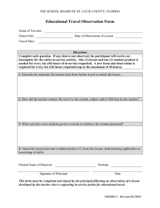 Educational Travel Observation Form