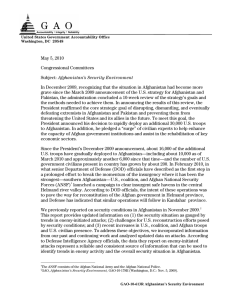 May 5, 2010 Congressional Committees Afghanistan’s Security Environment