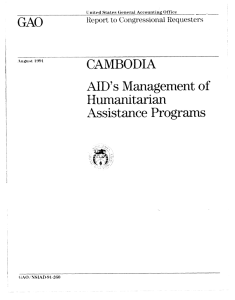 CAMBO D IA AID’s   Management of umanitarian