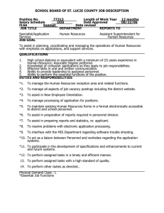 SCHOOL BOARD OF ST. LUCIE COUNTY JOB DESCRIPTION  Position No. 77313