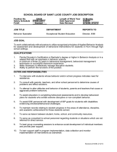 SCHOOL BOARD OF SAINT LUCIE COUNTY JOB DESCRIPTION