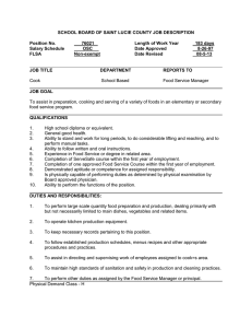 SCHOOL BOARD OF SAINT LUCIE COUNTY JOB DESCRIPTION Position No. 76021