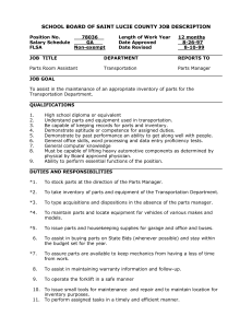 SCHOOL BOARD OF SAINT LUCIE COUNTY JOB DESCRIPTION