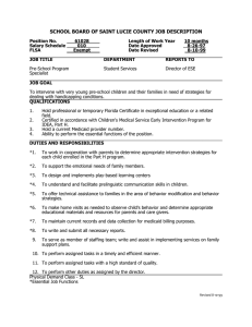 SCHOOL BOARD OF SAINT LUCIE COUNTY JOB DESCRIPTION