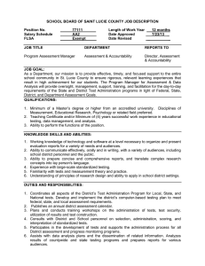 SCHOOL BOARD OF SAINT LUCIE COUNTY JOB DESCRIPTION  Position No. 77111