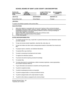 SCHOOL BOARD OF SAINT LUCIE COUNTY JOB DESCRIPTION