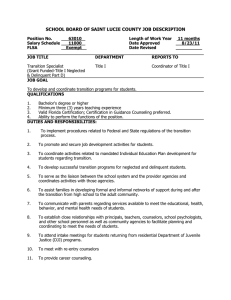 SCHOOL BOARD OF SAINT LUCIE COUNTY JOB DESCRIPTION