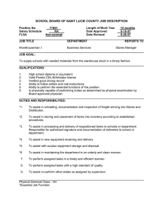 SCHOOL BOARD OF SAINT LUCIE COUNTY JOB DESCRIPTION