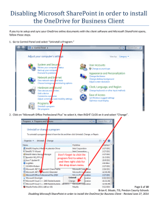 Disabling Microsoft SharePoint in order to install