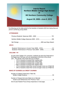 Interim Report Northern Middle College High School at