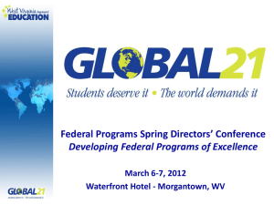 Federal Programs Spring Directors’ Conference Developing Federal Programs of Excellence