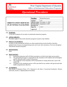 Operational Procedures West Virginia Department of Education Section Office of Institutional Education Programs