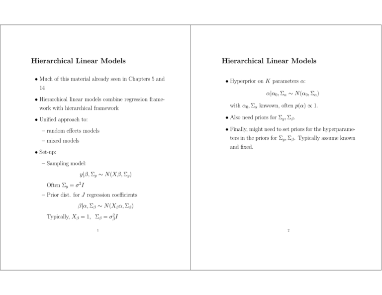 Hierarchical Linear Models