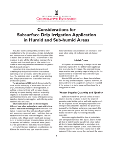 Considerations for Subsurface Drip Irrigation Application in Humid and Sub-humid Areas