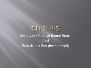 Review of Classical Bound States And Particle in a Box (infinite well)