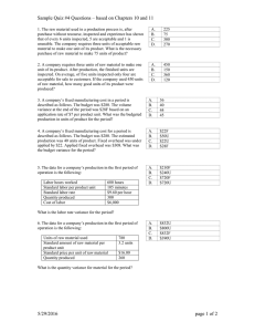 Sample Quiz #4 Questions – based on Chapters 10 and...