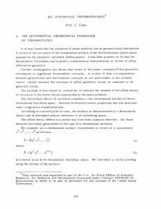 .XII.  STATISTICAL  THERMODYNAMICS Prof.  L.  Tisza A.