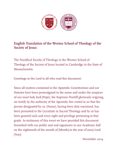English Translation of the Weston School of Theology of the