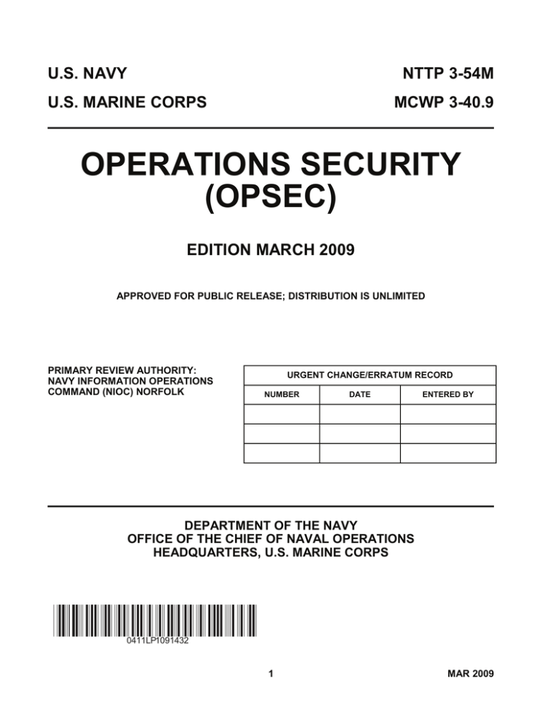 OPERATIONS SECURITY (OPSEC) U.S. NAVY