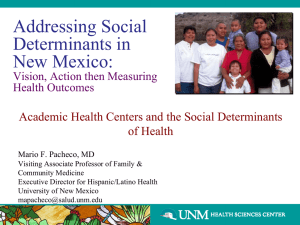 Addressing Social Determinants in New Mexico: Academic Health Centers and the Social Determinants