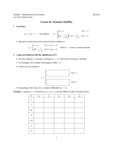 Lesson 18. Dynamic Stability 1 Last time...