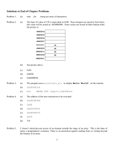 Solutions to End of Chapter Problems