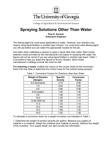 Spraying Solutions Other Than Water