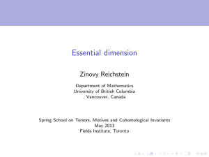 Essential dimension Zinovy Reichstein