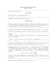 Analysis Qualifying Exam (Draft) (January XX, 2014) X