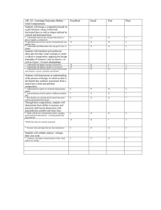 AR 121: Learning Outcomes Rubric – Excellent Good