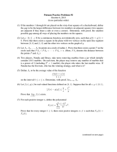 Putnam Practice Problems #2 October 6, 2015 (in no particular order)