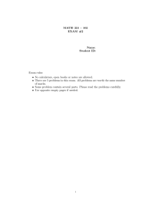 MATH 221 - 102 EXAM #2 : Name