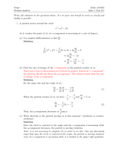 Name: Math 110-003 Student number: Quiz 1 (Jan 21)
