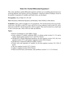 Math 316: Partial Differential Equations I