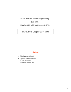 (XML from Chapter 20 of text) IT350 Web and Internet Programming