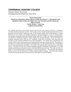 CENTENNIAL HONORS COLLEGE Western Illinois University Undergraduate Research Day 2015