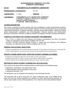 CH-121 Chemistry Lab Syllabus - Queensborough CC